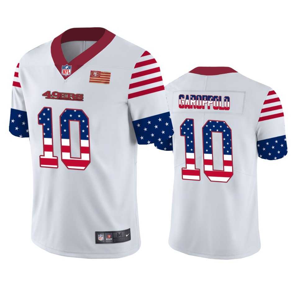 Nike 49ers 10 Jimmy Garoppolo White USA Flag Fashion Limited Jersey Dyin,We sell and wholesale Nike 49ers 10 Jimmy Garoppolo White USA Flag Fashion Limited Jersey Dyin on line form chian!